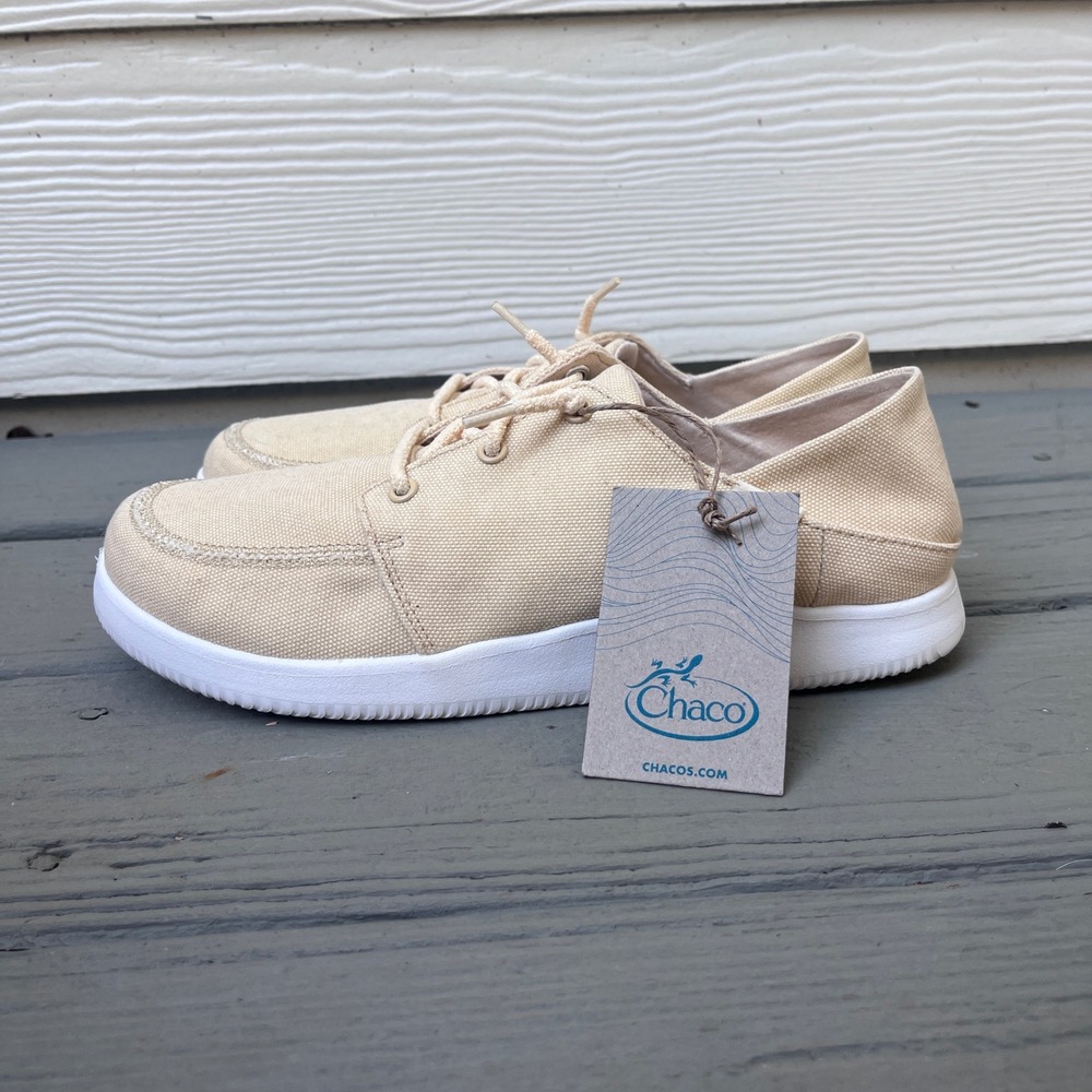Chaco Chillos Sneaker Womens 9.5 Melon Beige NEW Canvas Lace Up Luvseat